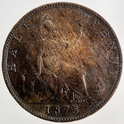 1875 Victoria Half-Penny Coin | Fine Collectable Grade
