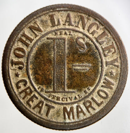 British John Langley One Shilling Token Coin | Collectable Grade