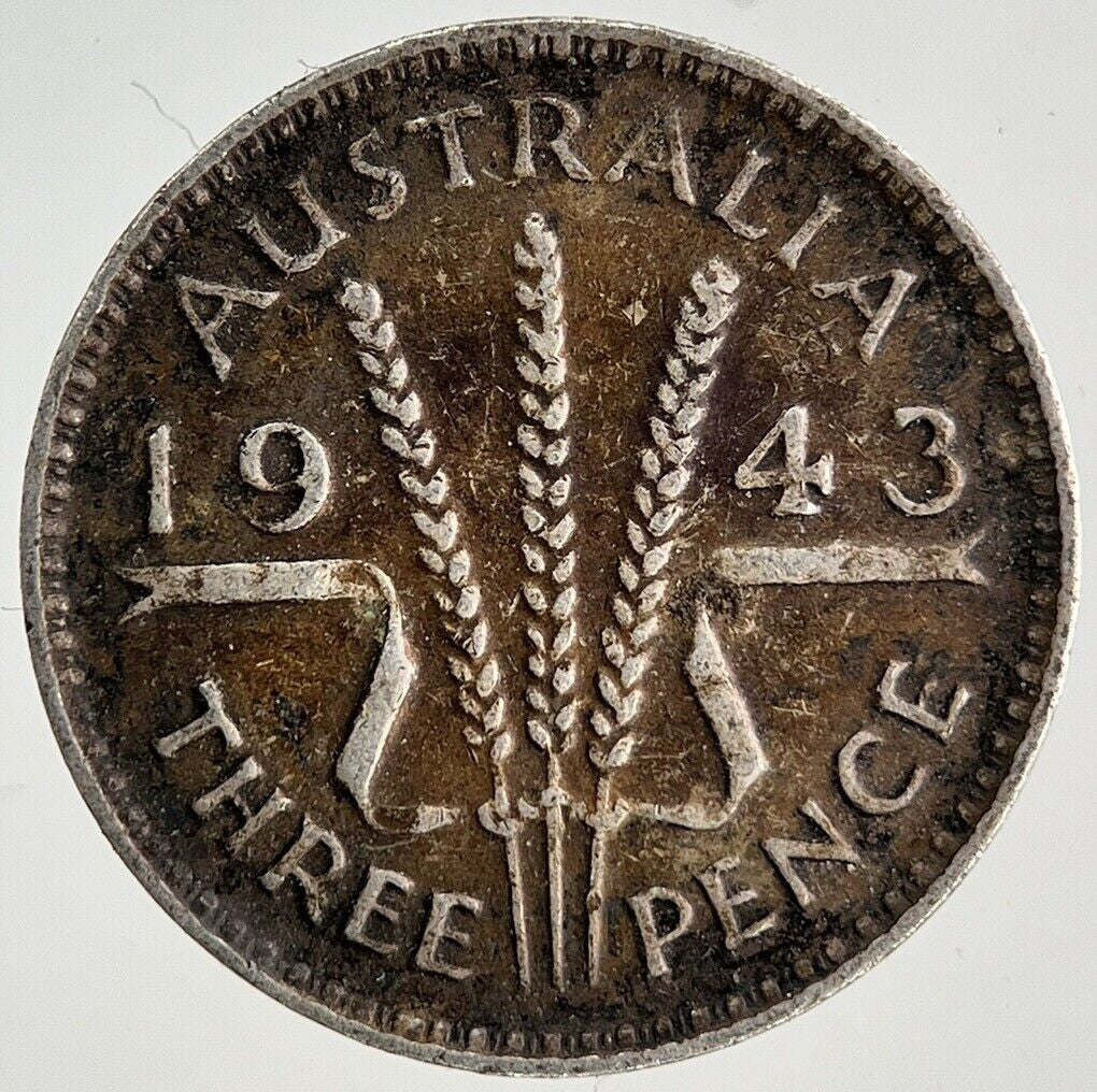 1943 Australia Threepence Silver Coin | Fine Collectable Grade