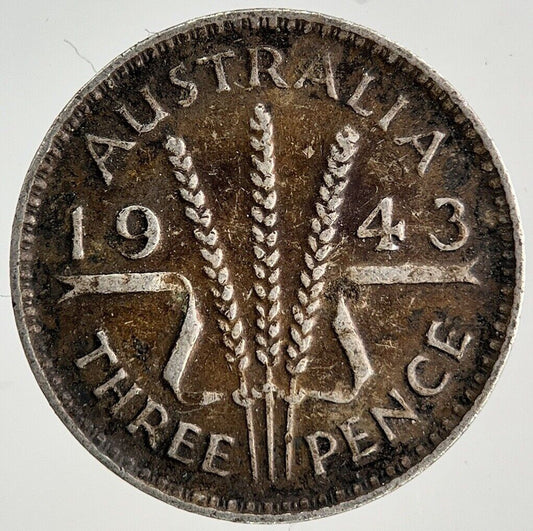 1943 Australia Threepence Silver Coin | Fine Collectable Grade