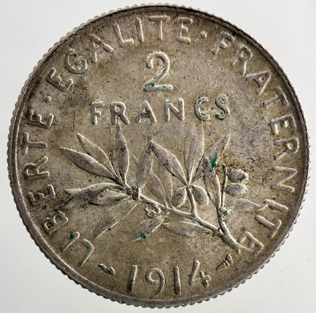 1914 France 2 Francs Silver Coin | Fine Collectable Grade