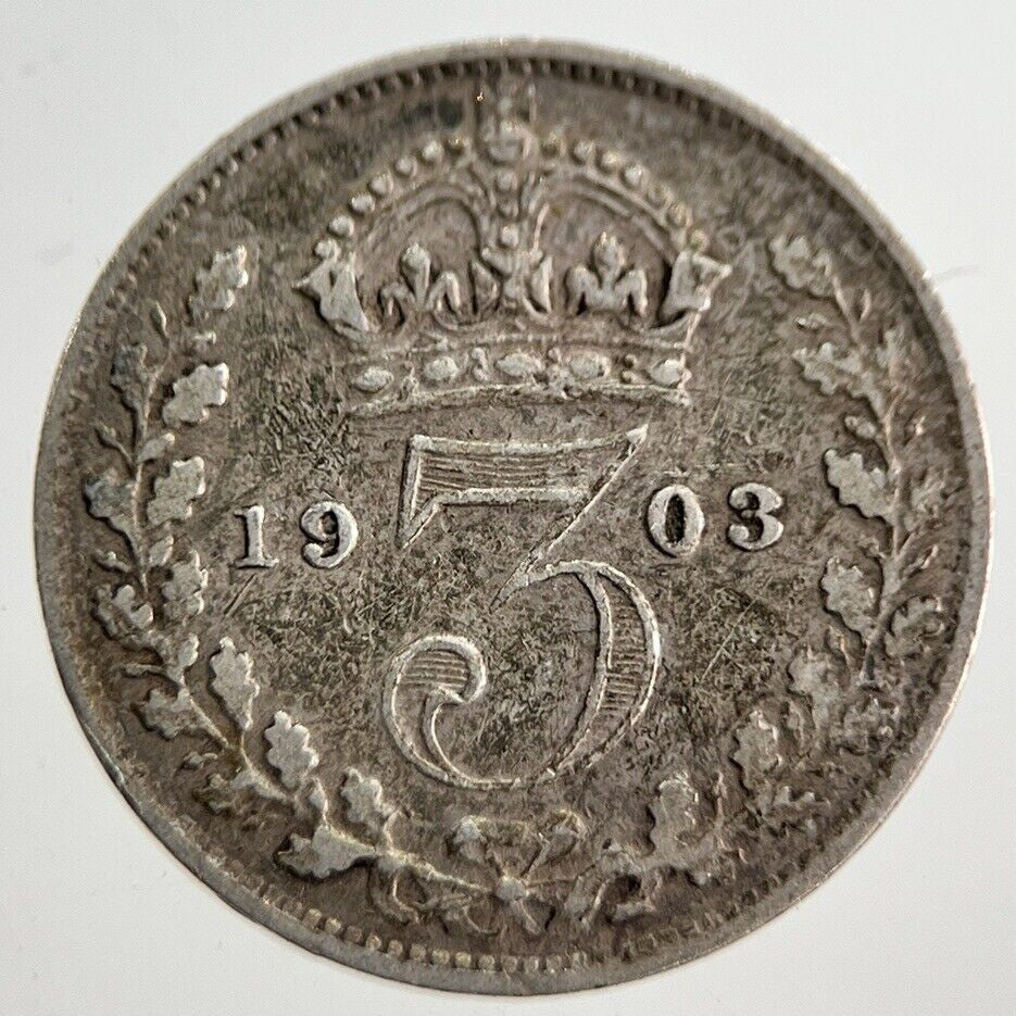 1903 Edward VII Threepence Silver Coin | Fine Collectable Grade | a8922