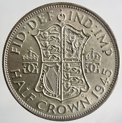 1945 George VI Half - Crown Silver Coin | Very High Grade