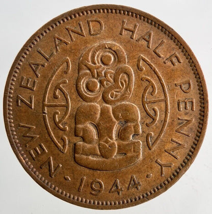 1944 New Zealand Half-Penny Coin | Very High Grade