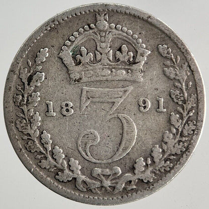 1891 Victoria Threepence Silver Coin | Collectable Grade