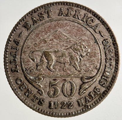1922 East Africa 50 Cents Coin | Fine Collectable Grade