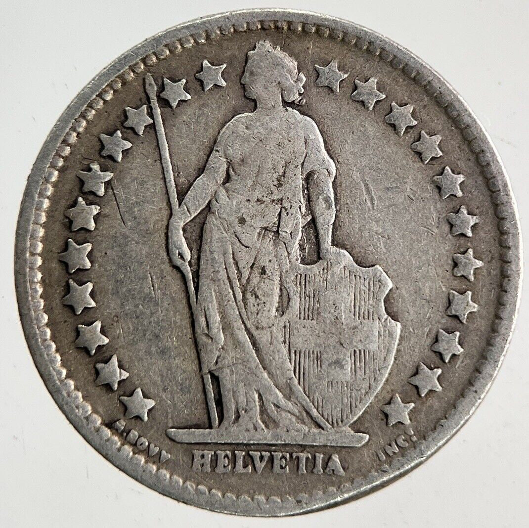 1914 Switzerland Swiss 1/2 Half Franc Silver Coin | Fine Collectable Grade
