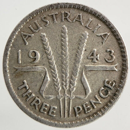 1943 Australia Threepence Silver Coin | Fine Collectable Grade