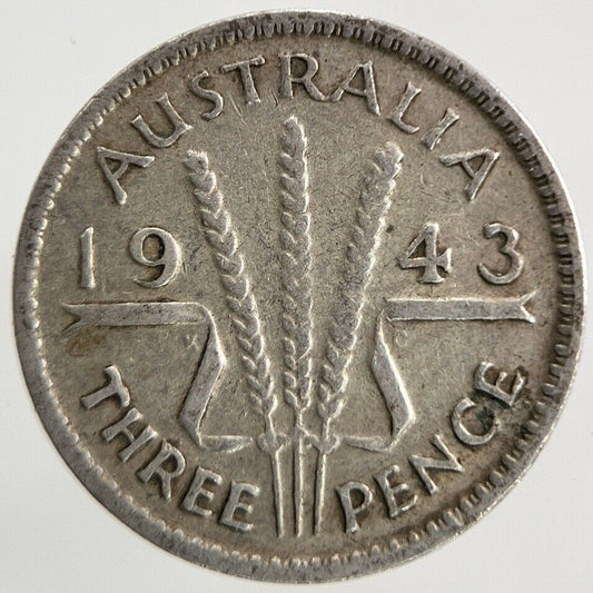 1943 Australia Threepence Silver Coin | Fine Collectable Grade