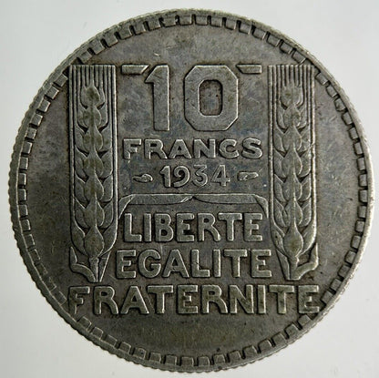 1934 France 10 Franc Silver Coin | Fine Collectable Grade