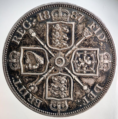 1887 Victoria Double Florin Silver Coin | Very High Grade | a951