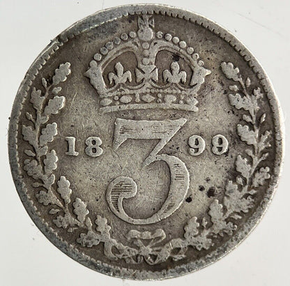 1899 Victoria Threepence Silver Coin | Fine Collectable Grade