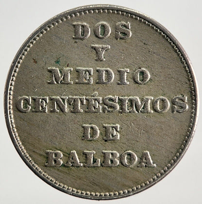 1929 Panama 2 - 1/2 Centesimos Balboa Coin | Very High Grade