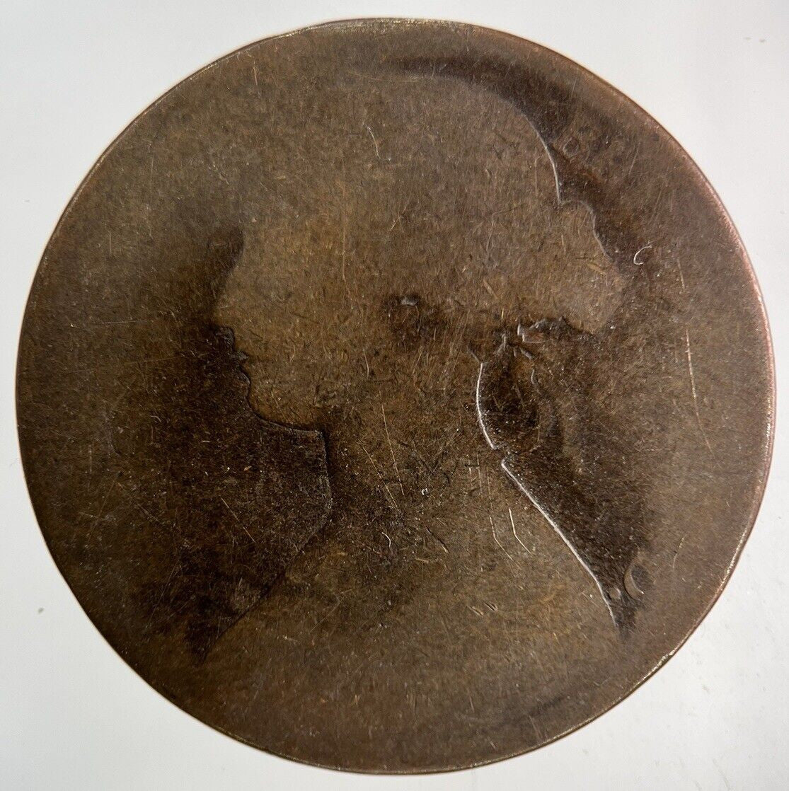 1865 Victoria One Penny Coin | Worn Grade