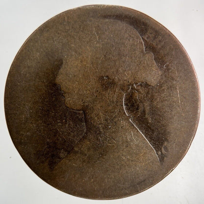 1865 Victoria One Penny Coin | Worn Grade