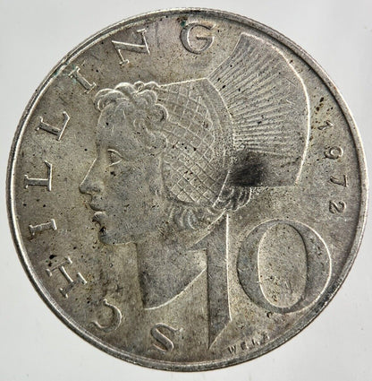 1972 Austria 10 Schilling Silver Coin | Fine Collectable Grade