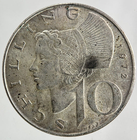 1972 Austria 10 Schilling Silver Coin | Fine Collectable Grade
