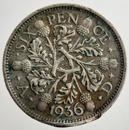 1936 George V Sixpence Silver Coin | Very High Grade | a8564