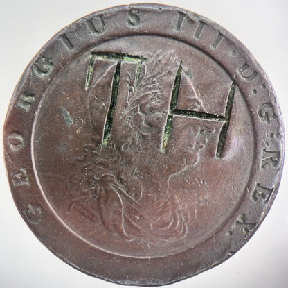 1797 Engraved George III 3rd Cartwheel Two-Pence Coin | Fine Collectable Grade