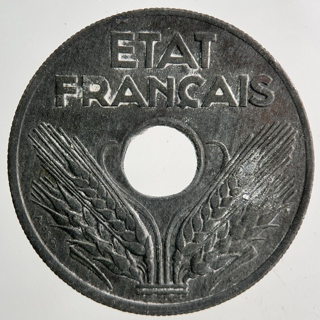 1943 France 20 Centimes Coin | Fine Collectable Grade