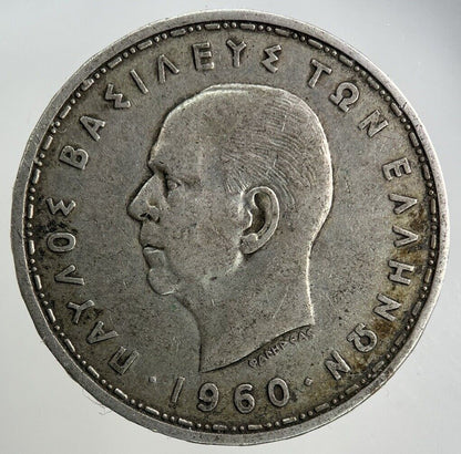 1960 Greece 20 Drachmai Silver Coin | Fine Collectable Grade