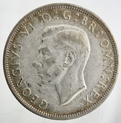 1945 George VI Half - Crown Silver Coin | Fine Collectable Grade