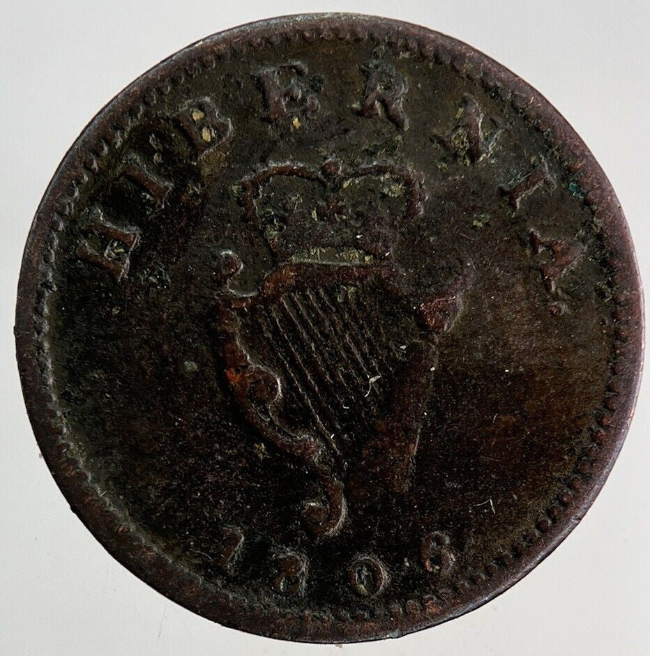 1806 Irish Hibernia Farthing Coin | Fine Collectable Grade