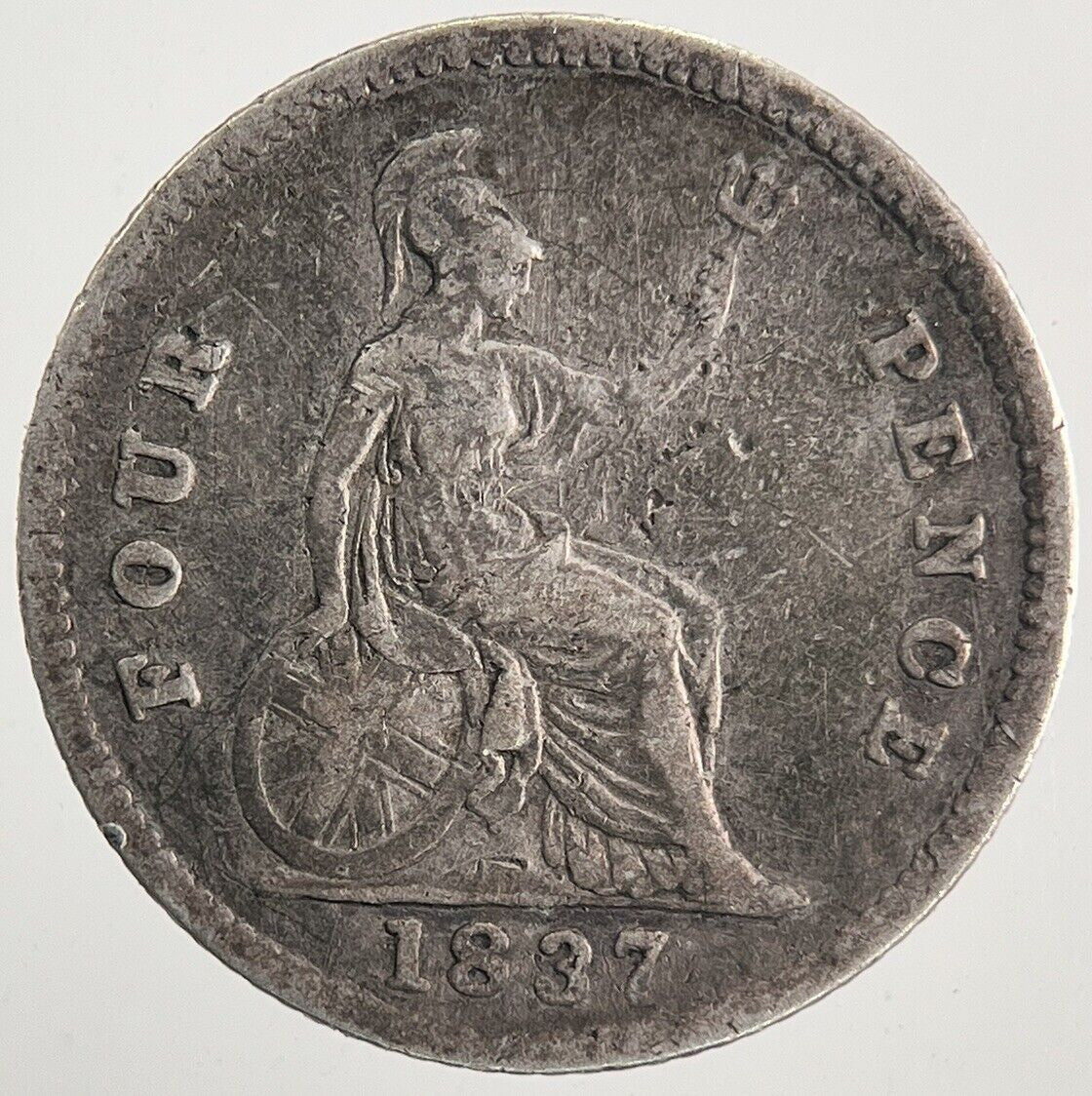 1837 William IV Groat Four - Pence Silver Coin | Fine Collectable Grade | a9972