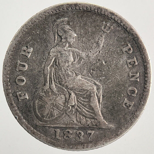 1837 William IV Groat Four - Pence Silver Coin | Fine Collectable Grade | a9972