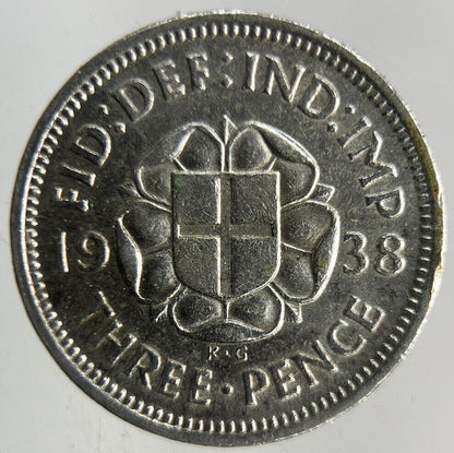 1938 George VI Threepence Silver Coin | Fine Collectable Grade