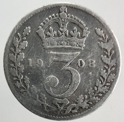1908 Edward VII Threepence Silver Coin | Collectable Grade