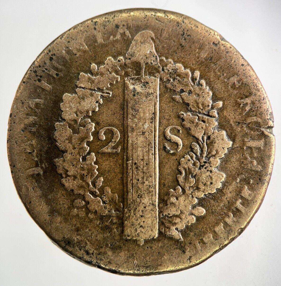 1792 France 2 Sol Coin | Fine Collectable Grade