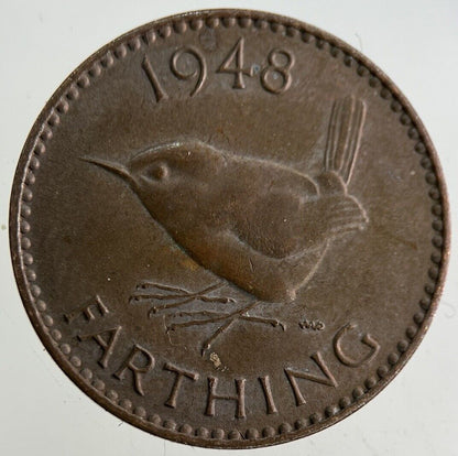 1948 George VI Wren Farthing Coin | Very High Grade