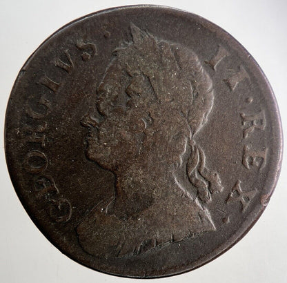 1752 George 2nd II Half-Penny British Coin | Fine Collectable Grade | a9455