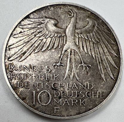 1972 - F Germany 10 Marks Olympics Silver Coin | Fine Collectable Grade | a161