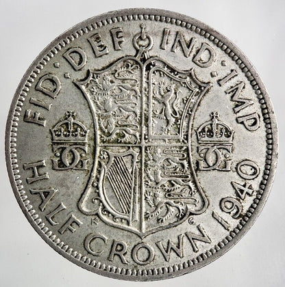 1940 George VI Half - Crown Silver Coin | Fine Collectable Grade