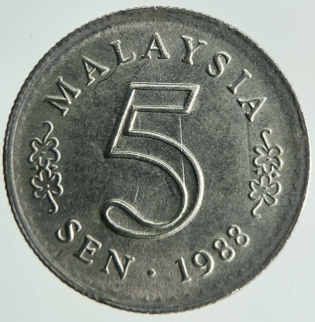 1988 Malaysia 5 Sen Coin | Fine Collectable Grade