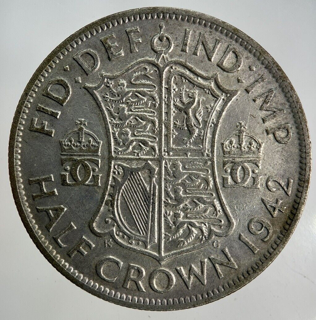1942 George VI Half - Crown Silver Coin | Fine Collectable Grade