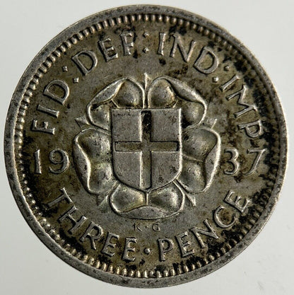 1937 George VI Threepence Silver Coin | Very High Grade
