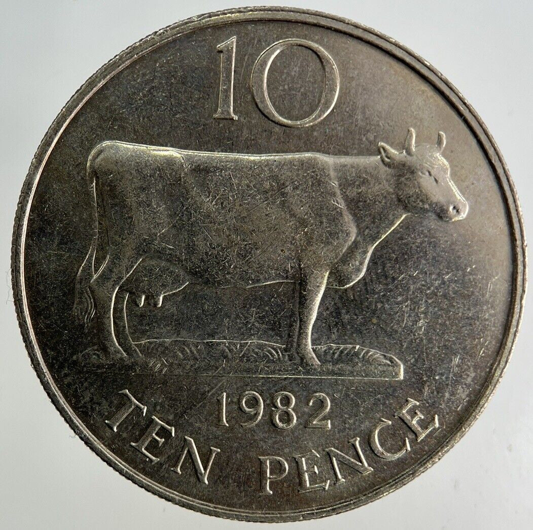 1982 Guernsey 10p Ten - Pence Coin | Fine Collectable Grade