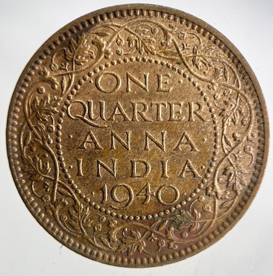 1940 India 1/4 Quarter Anna Coin | Fine Collectable Grade