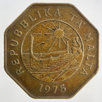 1975 Malta 25 Cents Coin | Fine Collectable Grade