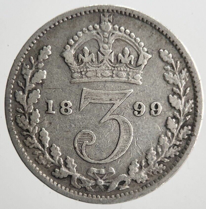 1899 Victoria Threepence Silver Coin | Collectable Grade | a4556