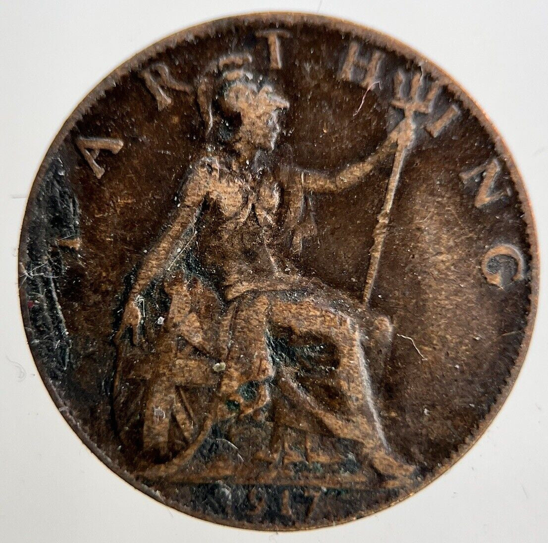 1917 George V Farthing Coin | Fine Collectable Grade