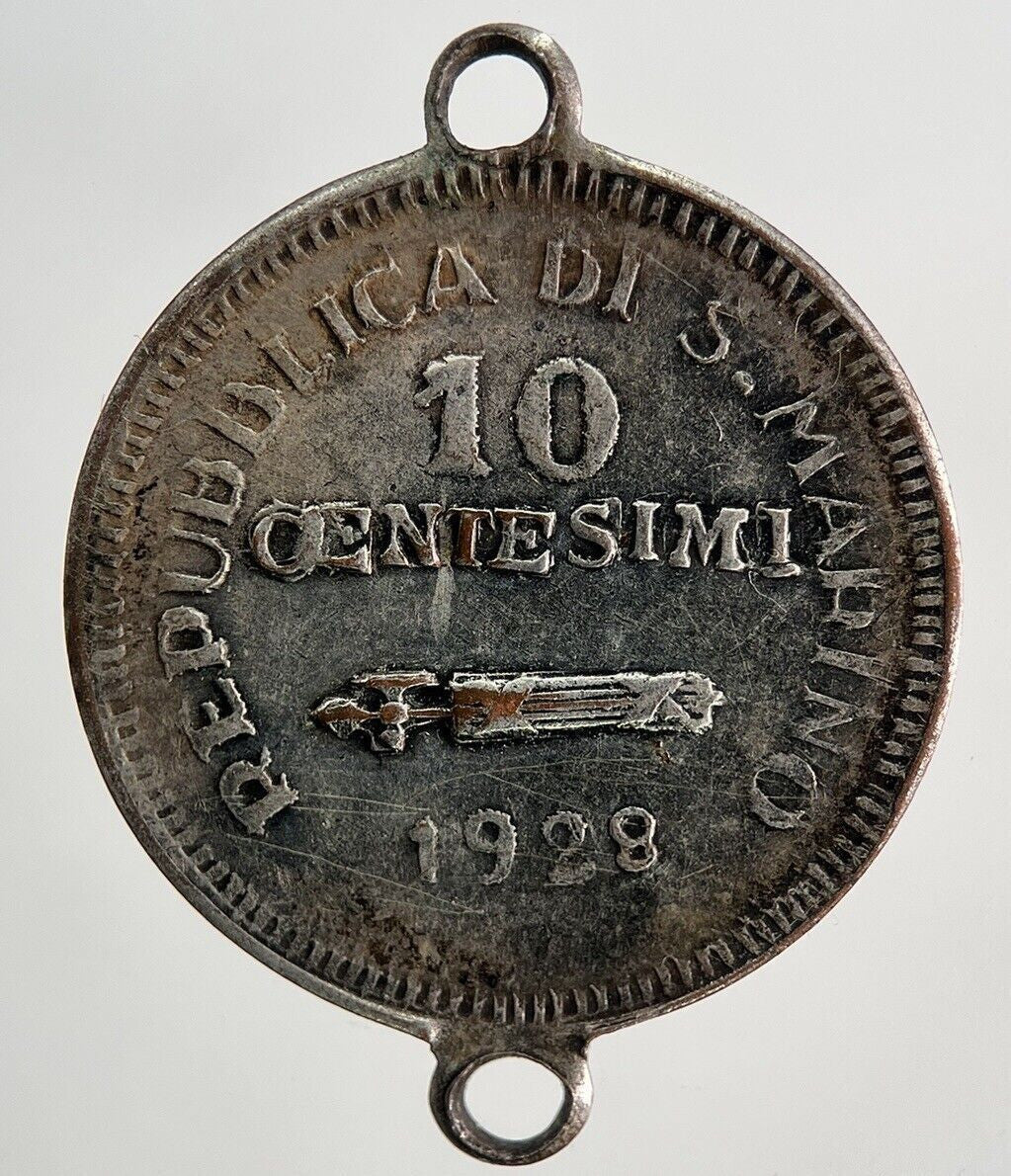1928 Italy San Marino 10 Centesimi Coin | Fine Collectable Grade