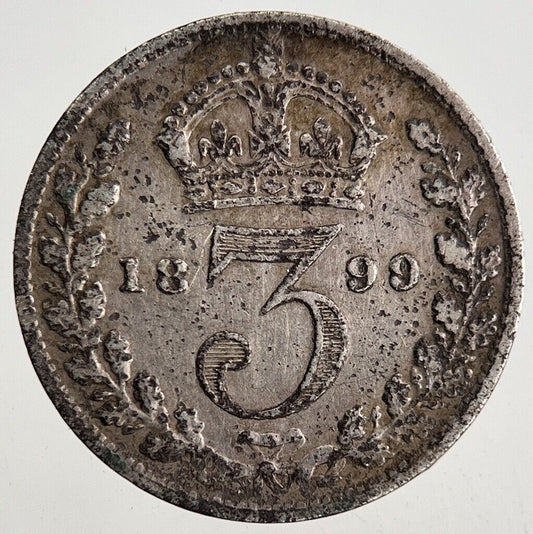 1899 Victoria Silver Threepence Coin | Very High Grade