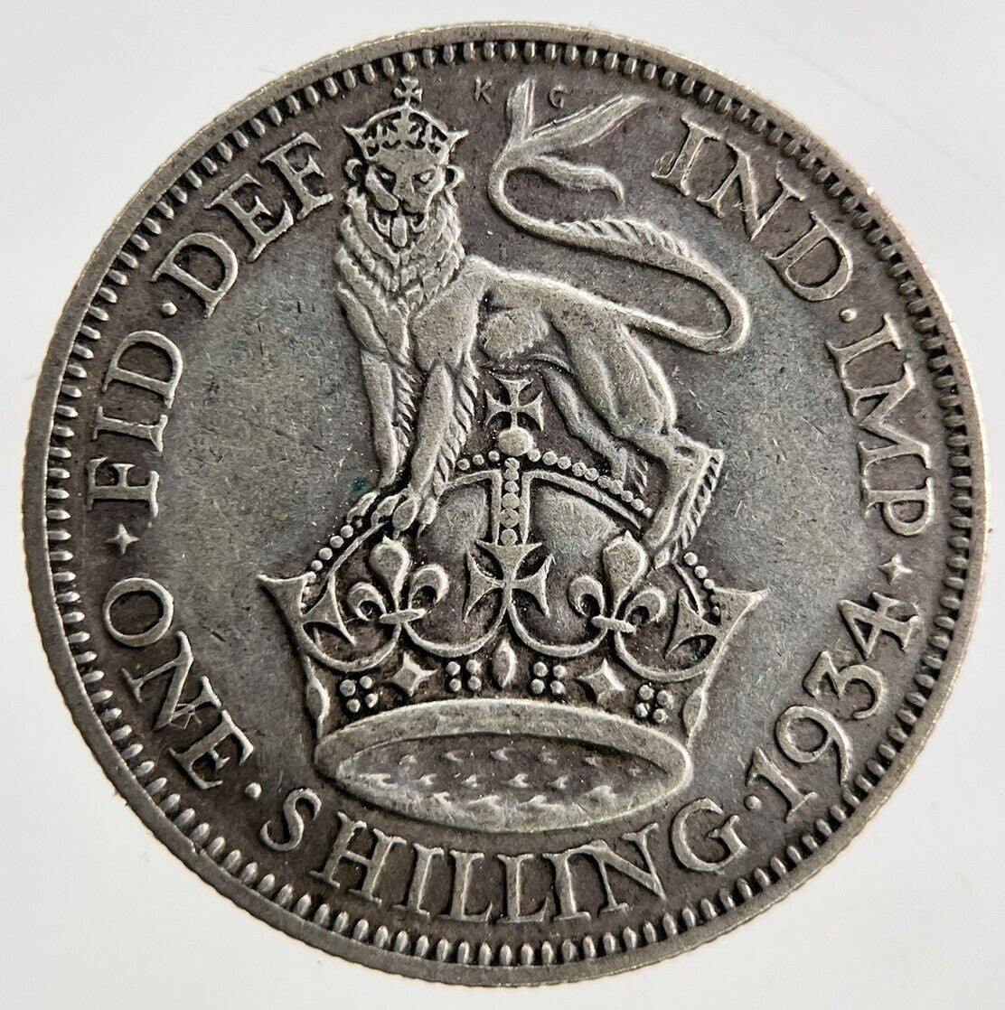 1934 George V Shilling Silver Coin | Fine Collectable Grade