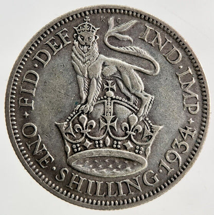 1934 George V Shilling Silver Coin | Fine Collectable Grade