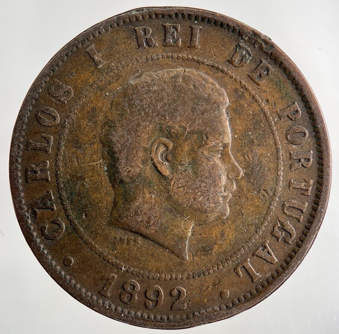 1892 Portugal XX 20 Reis Coin | Fine Collectable Grade