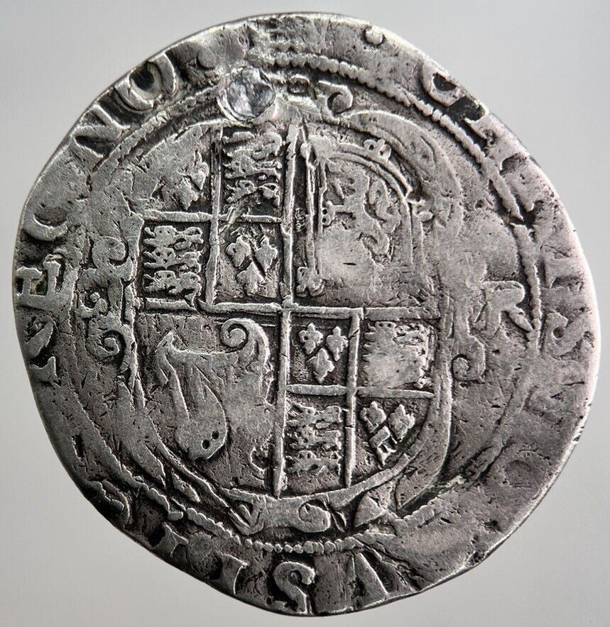 1633 - 34 Charles I 1st 4th Bust Shilling Silver Hammered Coin | a8076
